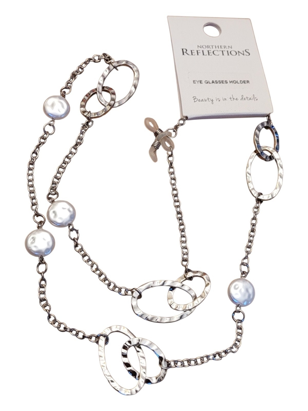 Northern Reflections Silver-Tone Faux Pearl Eyeglass Holder Necklace